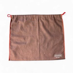 Coach Brown and Red Drawstring Pouch